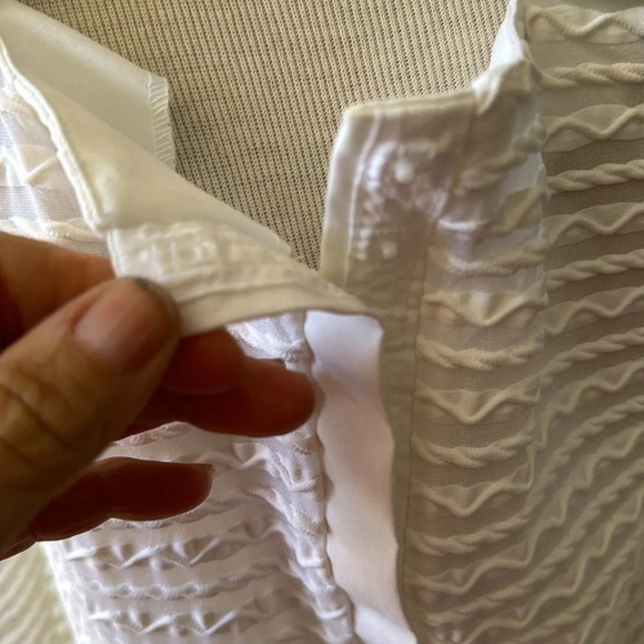 White button down long sleeve stretchy open collar Size 44 or us size 16 nwt - Picture 11 of 13